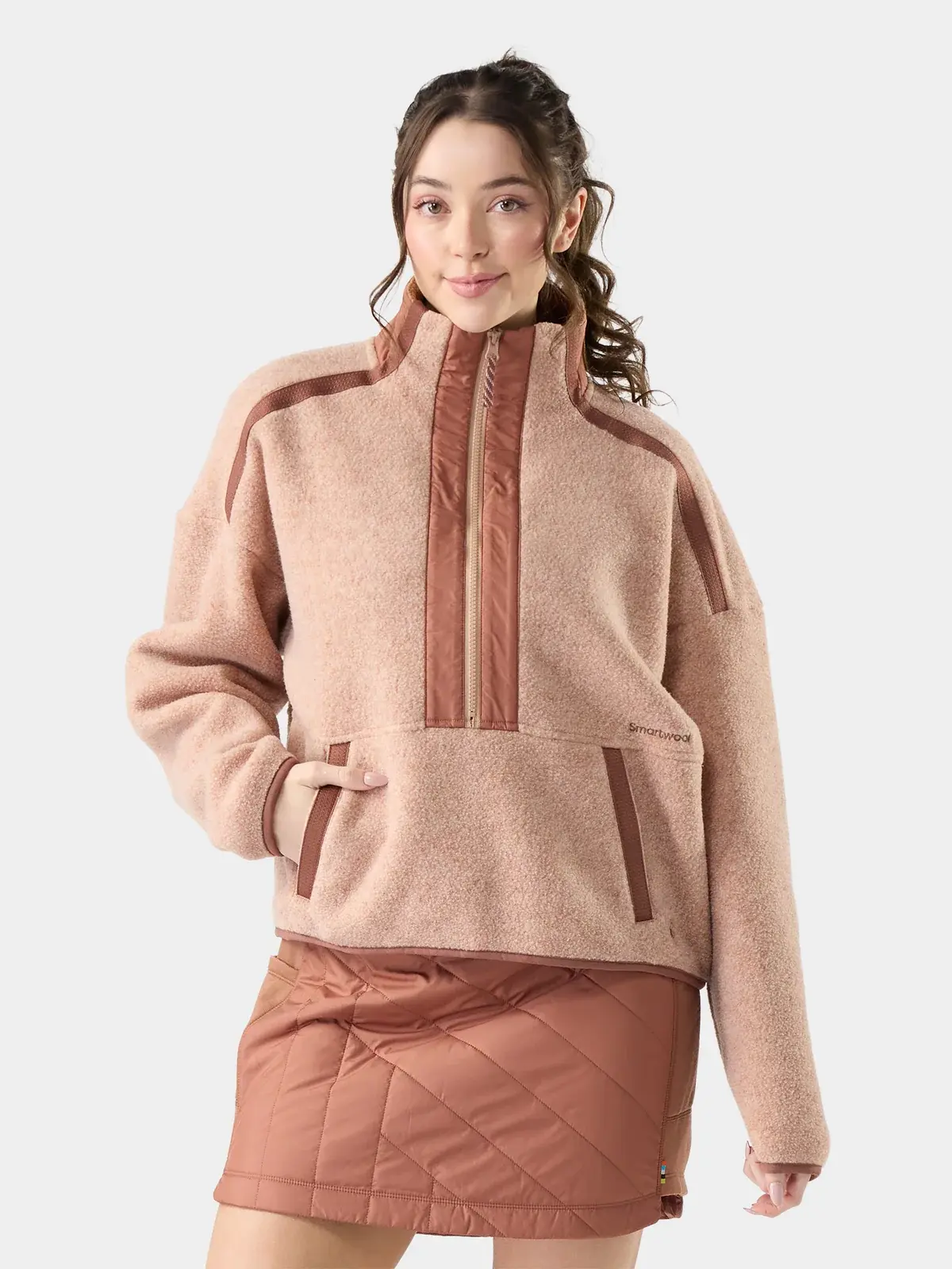 【WEB限定】 ウィメンズ セカンドカットフリース 1/2ジップ ライトモカ S