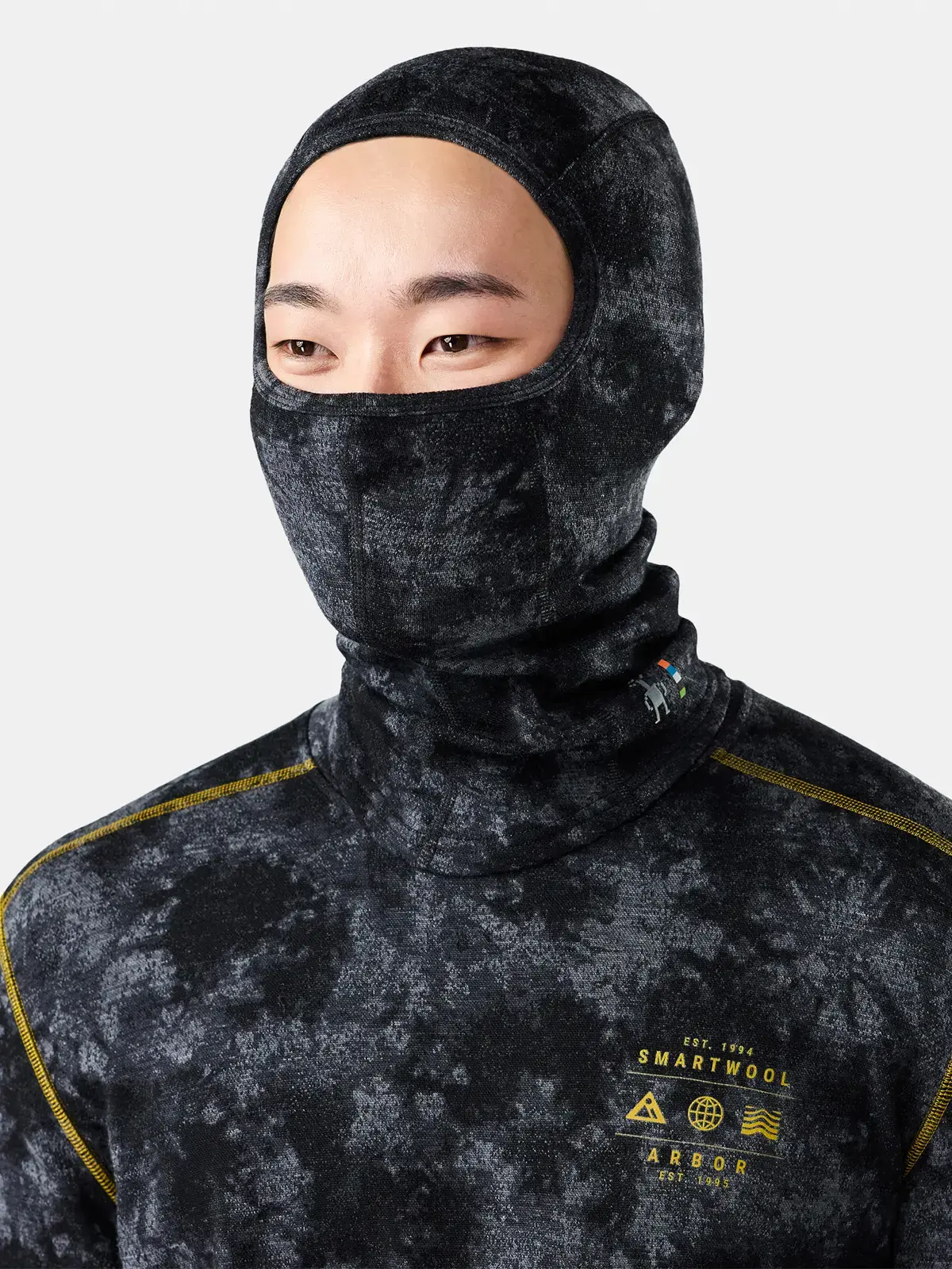 サーマルメリノ バラクラバ ブラックタイダイ